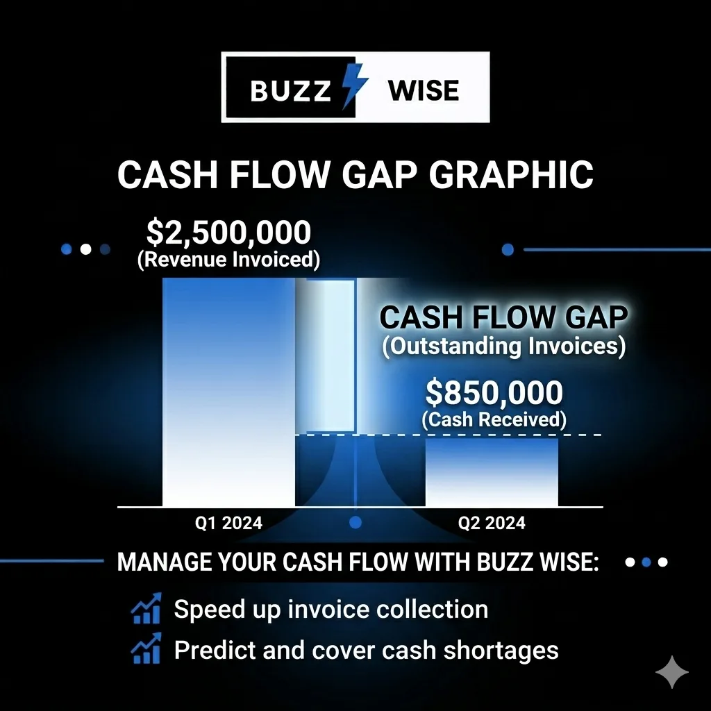 UK trades revenue invoiced vs cash received gap - Buzzwise